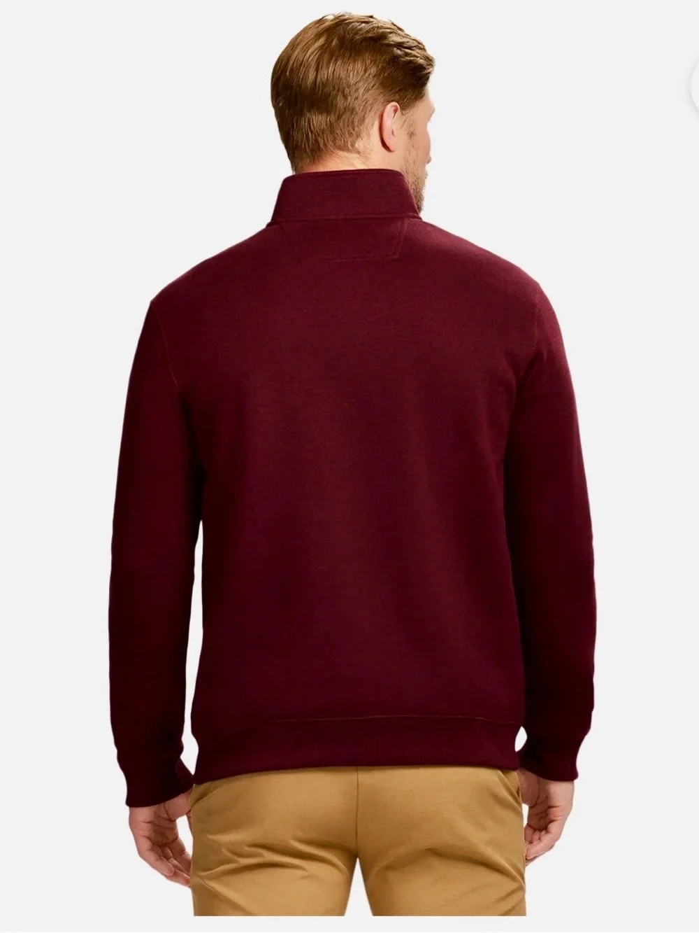 IZOD Fine Gauge 1/4 ZIP Sweatshirt sweater - MAROON
